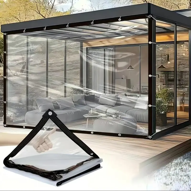 Clear Heavy Duty Waterproof Vinyl Tarp with Grommets for Patio Enclosure Roof Greenhouse Garden Chicken Coop Cover 10x13 FT
