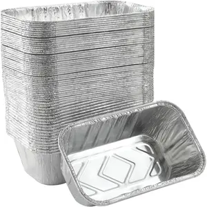 (50 Pack) 1Lb mini Loaf Pans Heavy Duty Disposable Aluminum Foil Bread Tins Standard Size 6" X 3.5" X 2.5" Oven Safe Sturdy Small Bread Tin Pans 1 Pound Loaf Pans