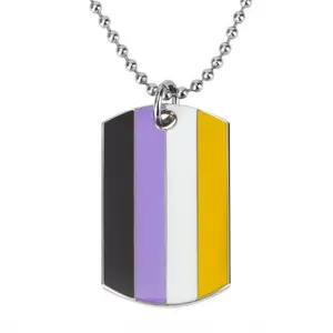 Non-binary Pride Dog Tag Necklace