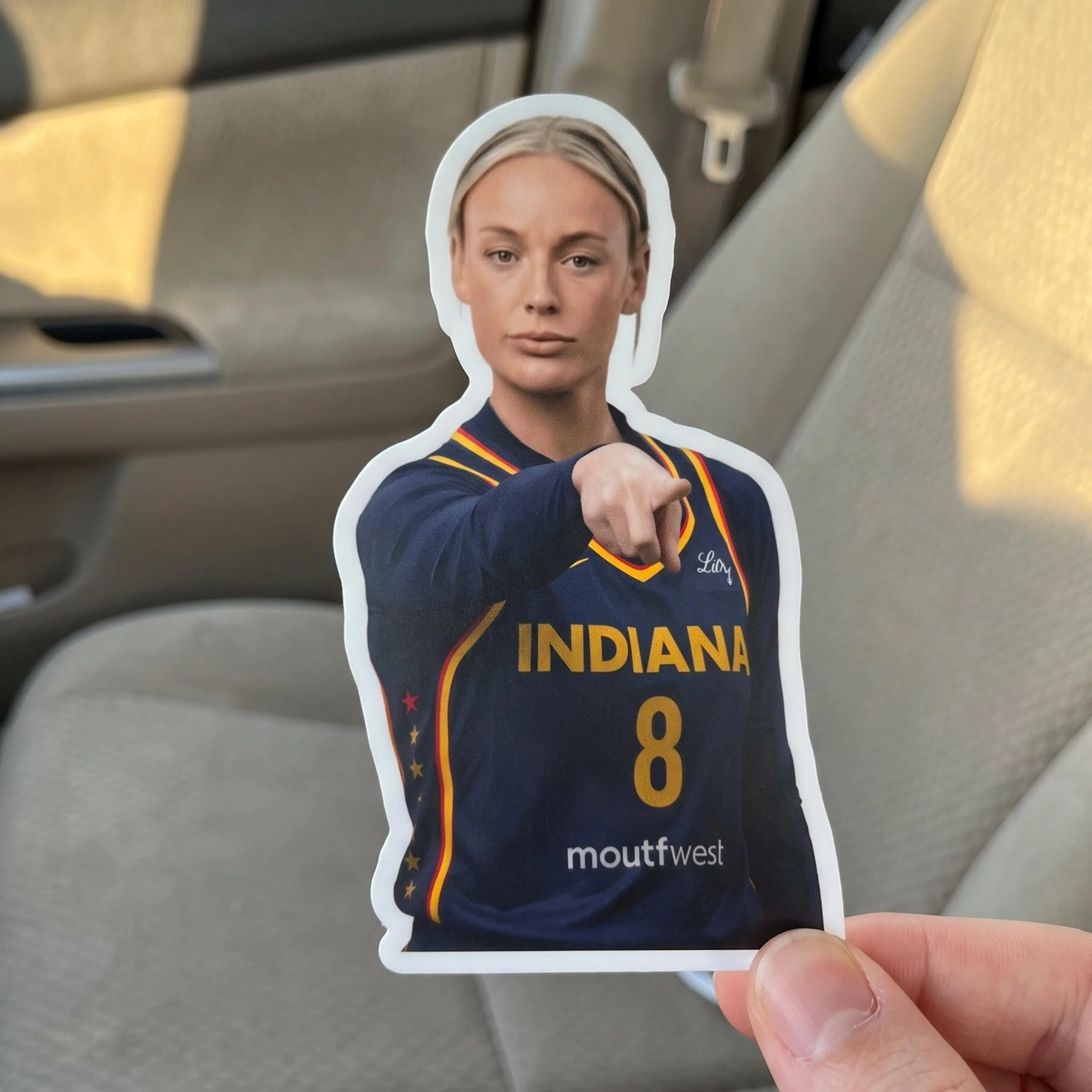 Sophie Point God Women Basketball Funny Meme Kiss-Cut Sticker, Sophie Straight Outta Basketball Pointing Kiss-Cut Sticker
