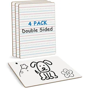 4-Pack Mini Dry Erase Boards, 6"x9" Double-Sided Lined Whiteboards for Students, Teachers -  Boards for Math, English, Handwriting Practice, Ideal for Classroom & Homeschool Learning