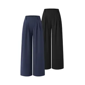 Halara Halara 2-Piece  Flex High Waisted Side Pocket Wide Leg Waffle Work Pants Set Casual Solid