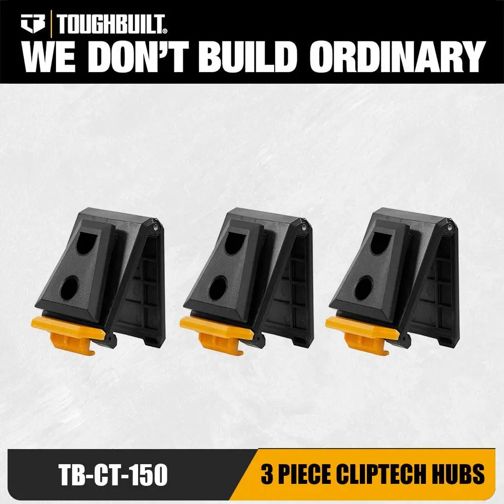 ToughBuilt ClipTech HUB, Durable Plastic Quick Connection Clip, Tool Pouch Belt Hook, Multifunctional Clip for Tool Pouch Belt, Tool Storage