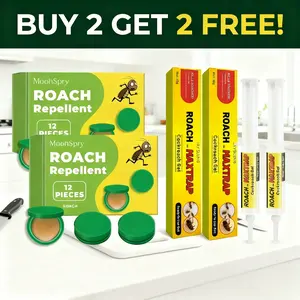 MoonSpry Multi-Purpose Pest Control Kit – Buy 2 Get 2 Free – Keeps Roaches Away While Maintaining a Clean Living Environment! cockroach powerful Fast-Acting Gel Bait effect long-lasting