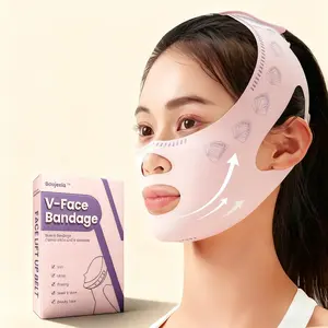 V Line Face Lifting Strap for Jawline - Reusable Slimming Face & Chin Lift Belt, Double Chin Mask Comfortable V-Shaped Design for Women, Pink,Sleep Friendly