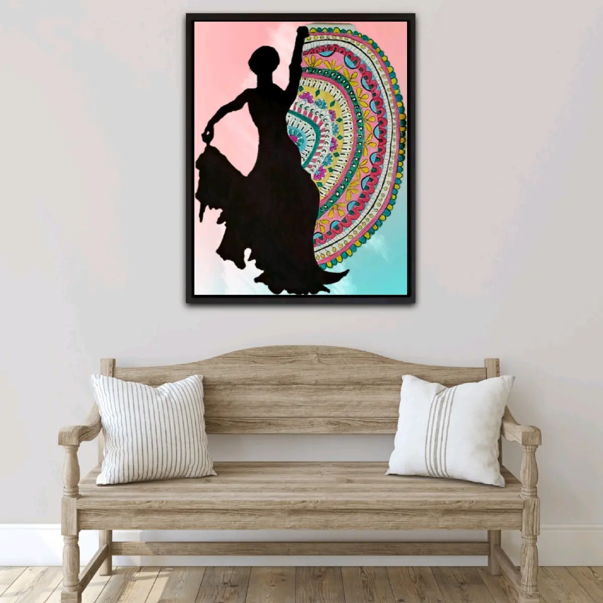 Handdrawn Spanish Dancer Mabdala Wall Art