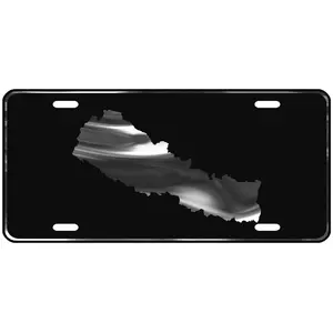 CustoMonsterDesigns Nepal Map Heavy Duty Aluminum License Plate