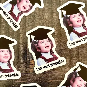 Graduation Gift, Custom Graduation Party Decoration, Alumni Stickers, Personalized Graduation Favors, Confetti or Stickers with Photo