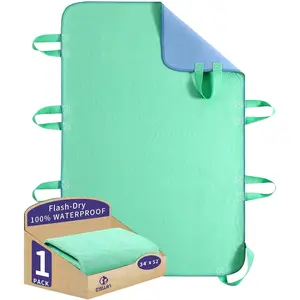 Positioning Bed Pad with Handles – Quick-Drying, 8-Handle Incontinence Bed Pads – Washable, Waterproof, Reusable Pads for Elderly, Bedridden, Transferring, & Mattress Protection