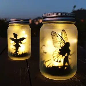 Solar Fairy Light, Enchanted Lantern, Elegant Frosted Glass Vase for Garden Decor, Outside Lights, Outdoor Solar Lights, Solar Decorative Lights, Ideal Gift for Women, Home, Patio, Lawn Parties