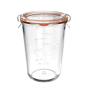 Dual Seal Airtight Glass Storage Jars with Clamp Lids, 350ml & 800ml Food Grade Clear Glass Canisters, Leak Proof Kitchen Pantry Organizer for Grains Snacks Tea Dry Food, Dishwasher Safe