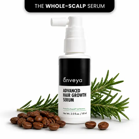 Anveya Advanced Hair Growth Serum Spray (60 ml) | Redensyl, Anagain & Rosemary | DHT Blocker | Reduces Hair Fall & Strengthens Roots | Fast-Absorbing, Non-Sticky | Clinically Tested & Proven Results | Easy Application for coverage | For Men & Women