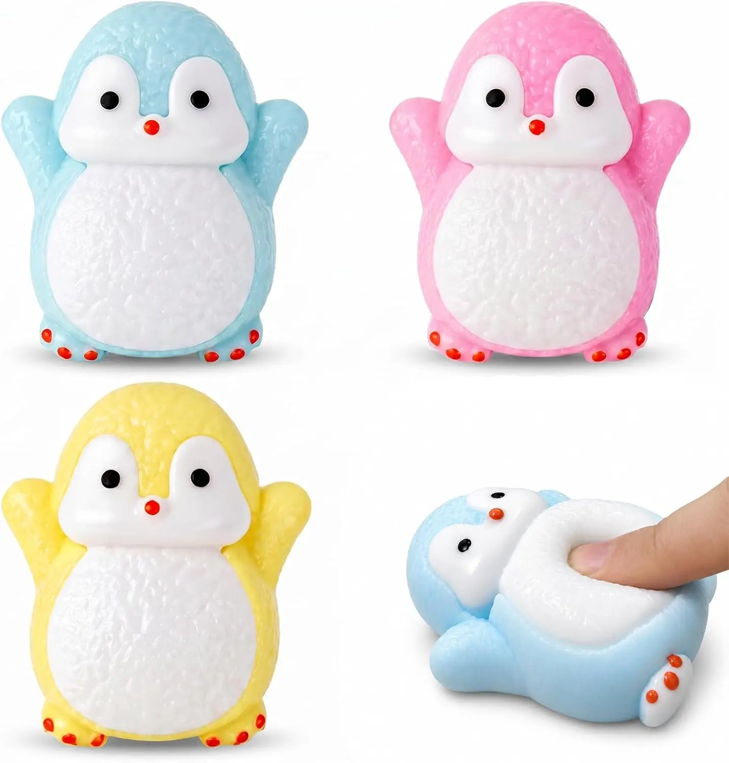 3PCS Ultra-Soft Squishy Stress Relief Toys for Adults – Kawaii Penguin Sensory Fidget Toys, Cute Anti-Anxiety Squeeze Toys for Relaxation, Desk Stress Relief & Calming Toy Set