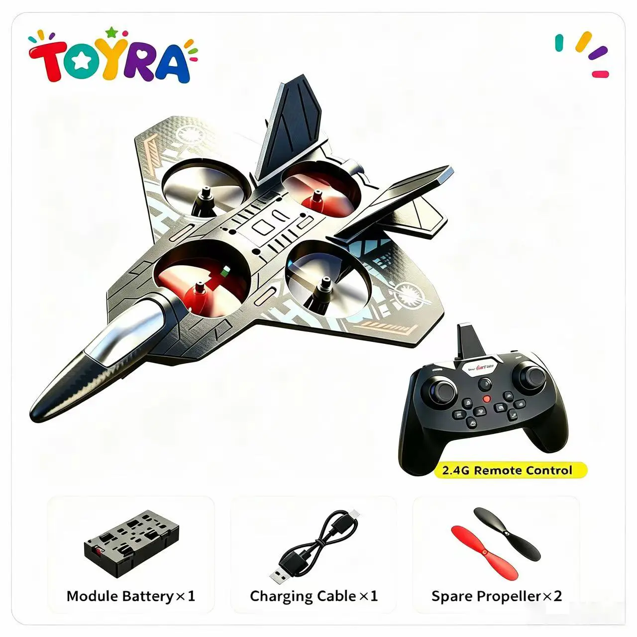 Popular kids RC flying toy, durable EVA foam fighter jet with multiple flying modes. Adjustable flying speed and awesome stunt rotation design, full set with rechargeable battery, suitable for summer camp, courtyard play and children surprise gifts.