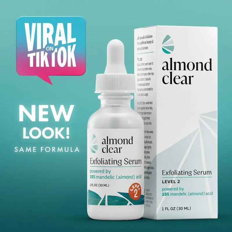 almond clear Level 2 Mandelic Acid Serum |   Body Acne Treatment, Clear Butt Acne, Folliculitis, Fungal Acne, Hyperpigmentation, Ingrown Hairs |   Daily Skincare, Safe for Sensitive Skin, Skin Repair, Fungus