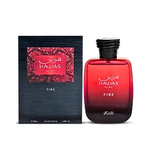Rasasi Hawas Fire Eau De Parfum (3.4 fl oz) - Unisex Floral Amber Musky Fragrance for Adults, Aquatic Notes, Single Item Bottle