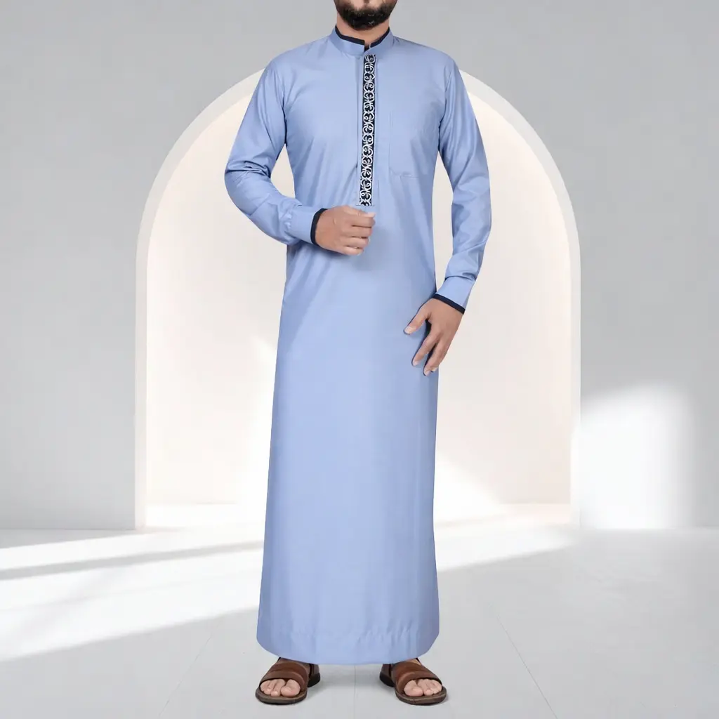 Regal Azure Blue Saudi Thobe - TikTok Shop