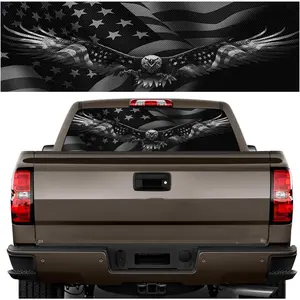 Rear Window Decals for  - 65x22 in  Window Decals Fit  Pickup  SUV, Vinyl  Eagle Flag  Window Decal for  Personalized Decoration