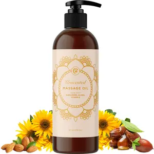 Maple Holistics Unscented Massage Oil for Sensitive Skin Fragrance Free Body Oil for Professional Home Use Moisturizing Jojoba Almond Coconut Oil Blend for Dry Skin DIY Carrier Oil for Essential Oils Everything Shower Body Glow Care Minimalist Beauty Glow