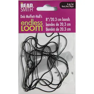 8FI419-EB: Endless Loom Bands 8 Inch Black 6 Piece