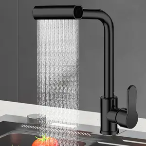 Waterfall Kitchen Faucet, 360° Rotating Waterfall Flow Spray Head Hot and Cold Water Sink Mixer, Kitchen Faucet, Kitchen Accessories