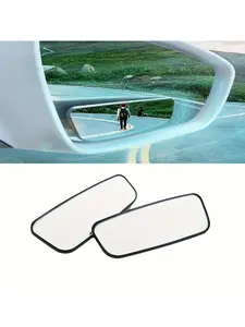 2pcs Car blind spot assist reverse mirror reflective rearview mirror small square mirror 360 degree adjustable wide-angle rearview blind spot mirror