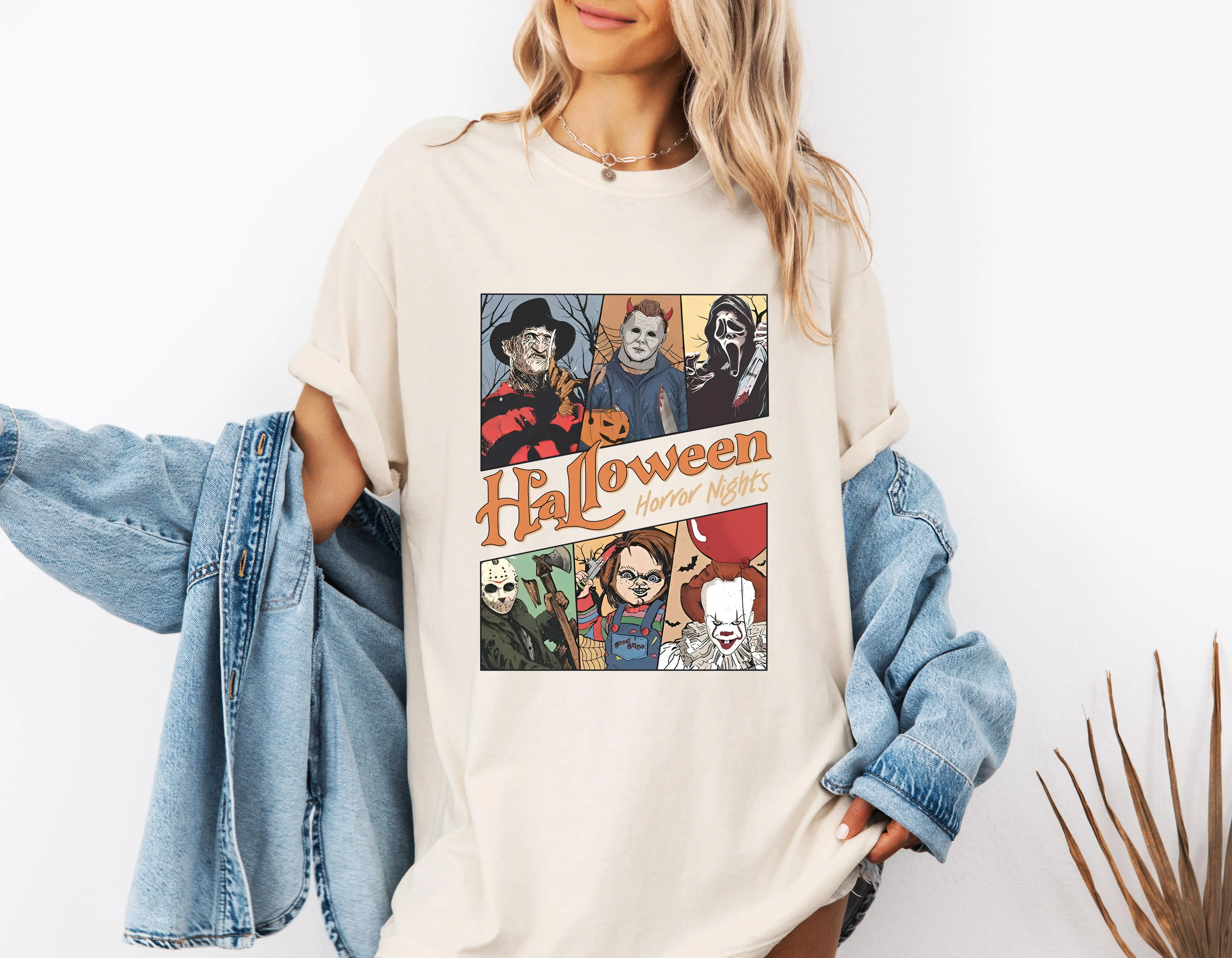 Halloween Horror Nights Shirt, Retro Halloween Horror Movie Tee, Spooky Season Party Shirt, Horror Fan Gift