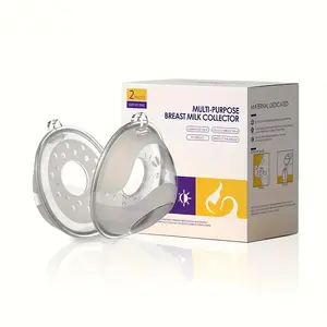 Silicone Breast Shield & Milk Collector, Hands-free Reusable Nursing Pads, Soft Breast Shell Nipple Protectors, Nursing Cups for Travel