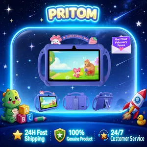 [February Faves] PRITOM Kids Tablet 7 inch Android 13 Bluetooth WiFi HDScreen with Protective Case Parental Control System Dual Cameras Pre Installed Educational Apps Ideal Learning Tablet for Boys and Girls Pink Blue Best Gift For Kids