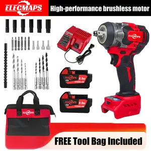 3-in-1 Cordless Brushless Impact Wrench — 450 N High-Power Tool, Ideal for Automotive Repair (Accessories Included) | DIY & Construction | Red & Black Design fathersdaygift