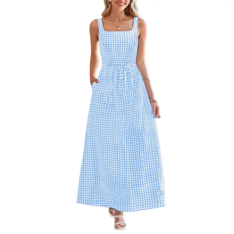 princess polly baby blue dress Cheerful Cutie Gingham Skater Dress