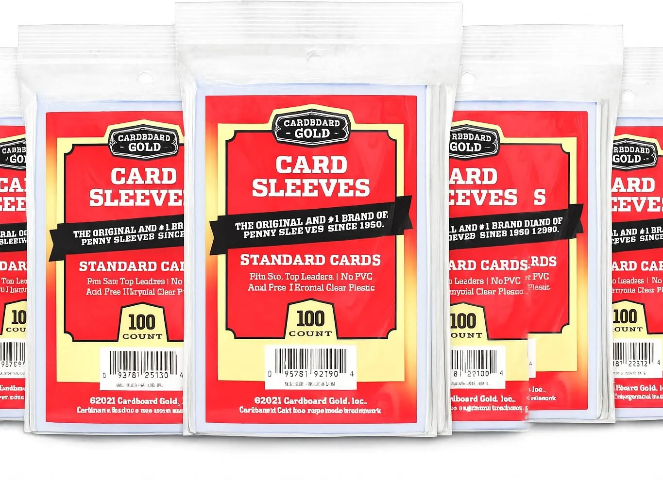 Cardboard Gold Crystal-Clear Penny Sleeves - Standard Size 2.625" x 3.625" Acid-Free Archival-Quality Trading Card Protectors for Sports Cards, Binder Use