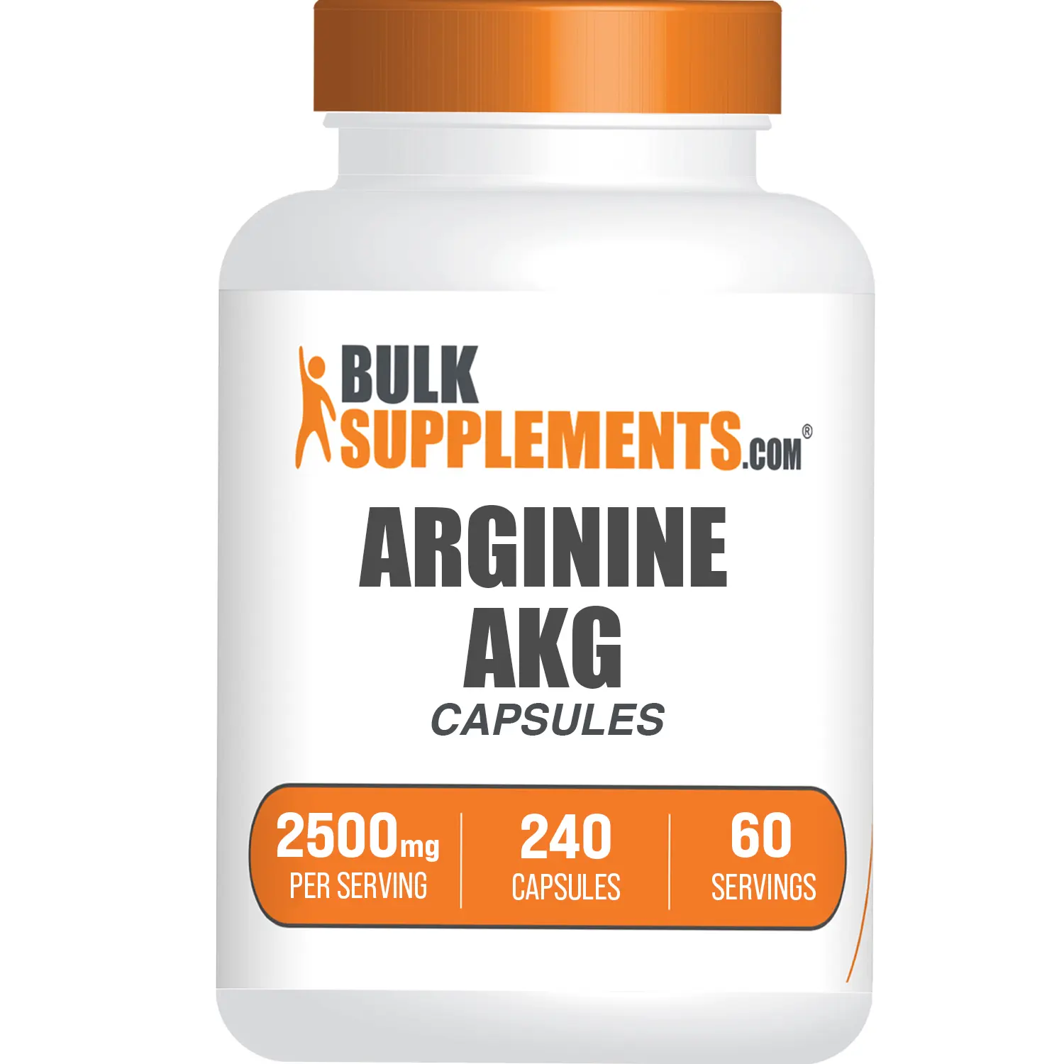 BulkSupplements L-Arginine Alpha-Ketoglutarate (Arginine AKG) Capsules - Essential Aminos, Protein Support, Muscle & Blood Flow Supplements - Fitness Endurance Dietary Supplement - 2500mg/Serving, 240 Capsules, Sugar Free, Gluten Free