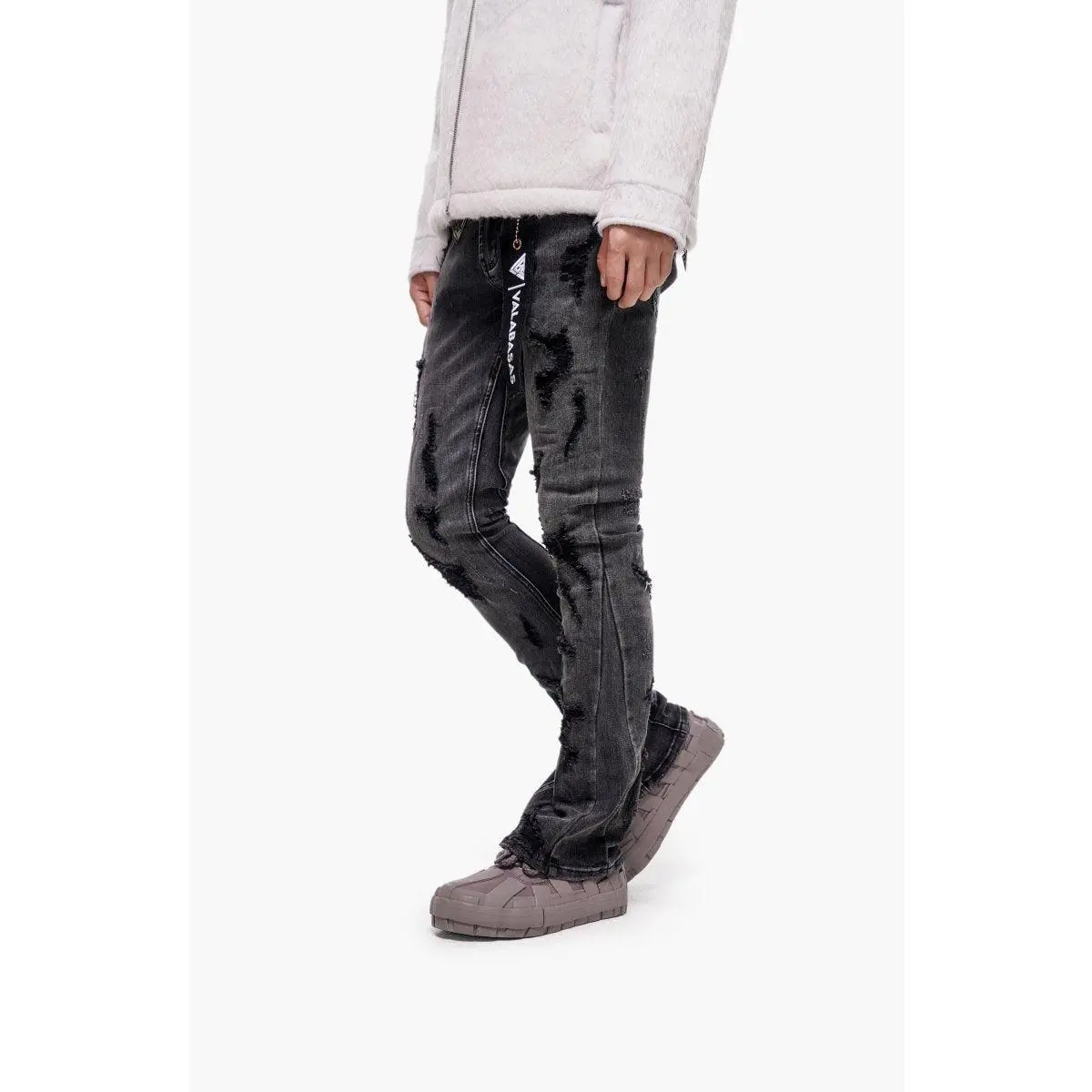 Steeltoe Grey Wash Stacked Jeans