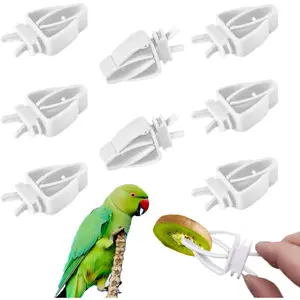 4pcs Bird Cage Food Holder, Parrot Fruit Vegitable Bracket, Pet Feeder Clip Accessory, Bird Feeder Hanger, for Budgie Parakeet Cockatoo Macaw Cockatiel Conure
