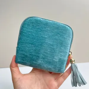 Travel Jewelry Bag with 5 Compartments, Velvet Lining, Zipper Closure, Portable Storage for Rings Bracelets Necklaces, Home Jewelry Organizer, Elegant Jewelry Organizer