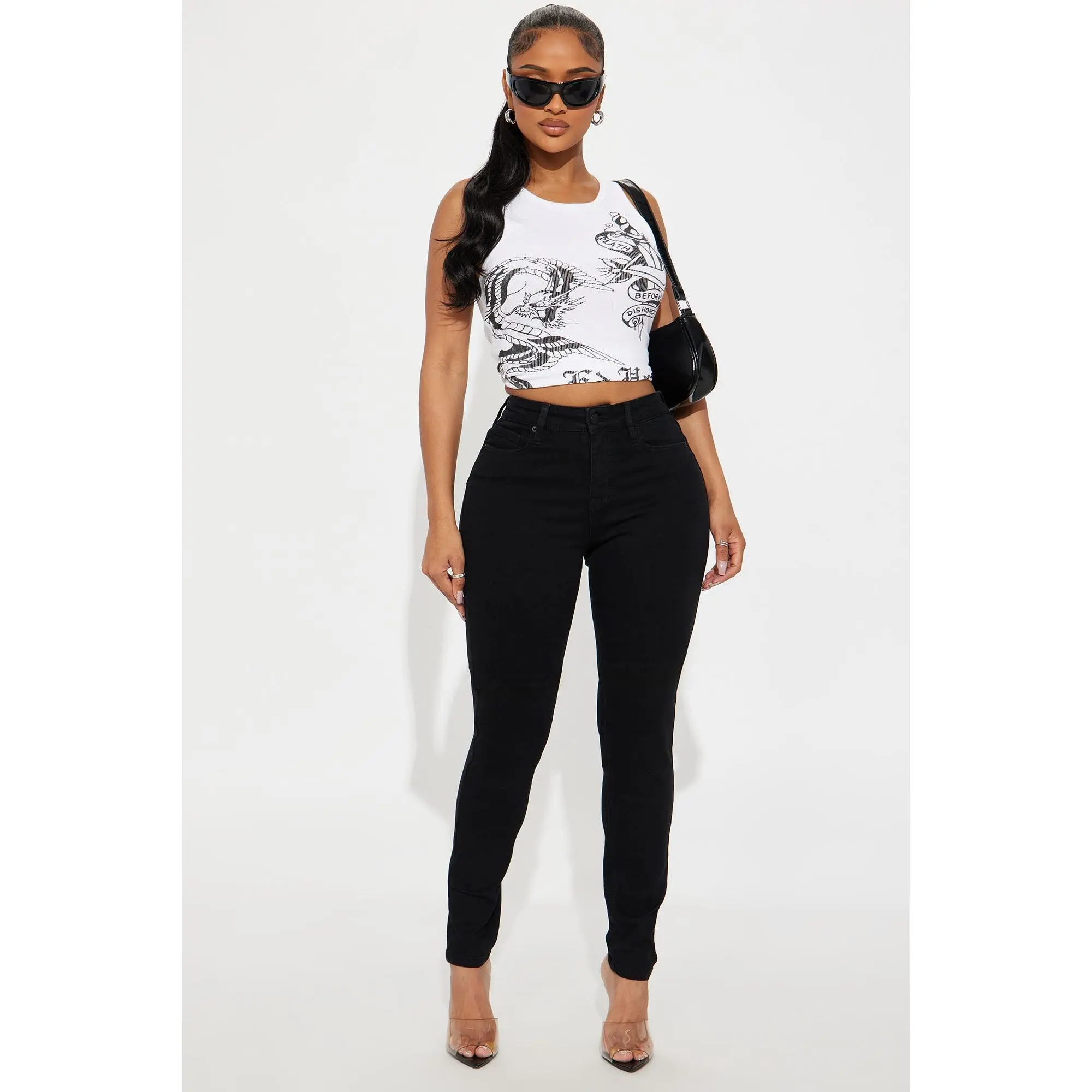 Tall Vibe Check Curvy Stretch Skinny Jeans - Black