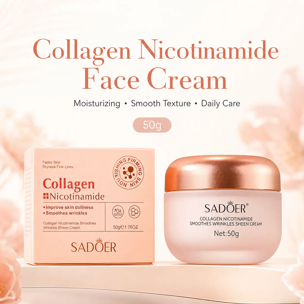 Korean Face Cream | Collagen & Niacinamide Moisturizer | Advanced Brightening & Firming Formula | Deep Hydration K-Beauty Facial Care for Radiant Skin
