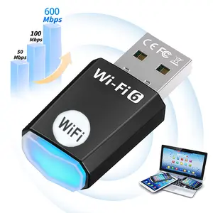 USB WiFi Adapter for Desktop PC Laptop,Mini WiFi 6 Adapter for Windows 11/10/7,Wi-Fi 6 USB Dongle Dual Band 5GHz 600Mbps+2.4GHz 286Mbps,Wireless Dongle,Wi-Fi Stick USB2.0