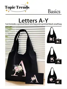 Y2K Set Includes Printed Handbag and Small Bag, Multi Functional Bag, Stylish Versatile Bag, Perfect Wedding Bridesmaid Gift, Makeup Bag, Storage Bag, Large Capacity, Portable, Minimalist Tote Bag, Handcrafted Bag, Multifunctional Portable Bag