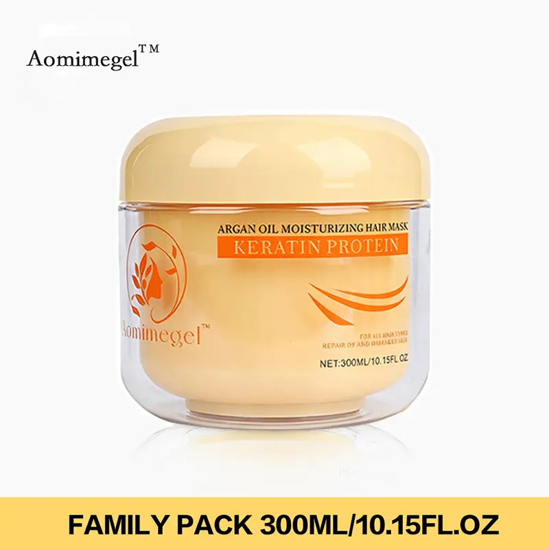 Aomimegel Collagen & Argan Oil Simple Clean Hair Mask - Silicone-Free, Keratin-Infused, Alcohol-Free Leave-In Treatment for Curly Hair Products, Gentle Deep Conditioning, Frizz Control & Scalp Care Nourishment