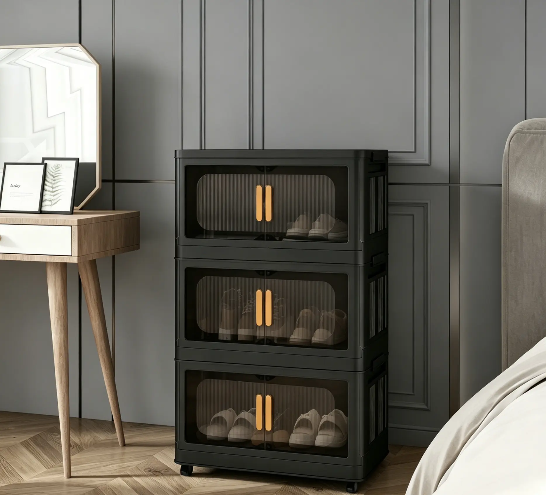 Sturdy Plastic Multi-Layer Rolling Chest of Drawers - Versatile Storage Cabinet for Bedroom Organization, Gaming Room Drawer Organization Indoor Furniture