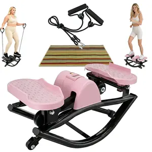 Rocking Stepper Ski Machine Motion Stepper Design Side Sepper Machine for Home Workout balance training- 300 lbs Capacity, Arm training and thigh training, Built-In Counter
