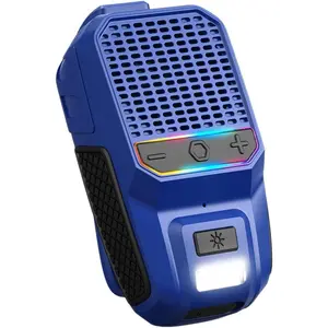 Wearable  Speaker, Clip- Portable Speaker with Built-in Mics Hands-Free  and Calls for Hiking/Biking, portable  speakers with LED Light, 15H  Life Speakers(Blue)