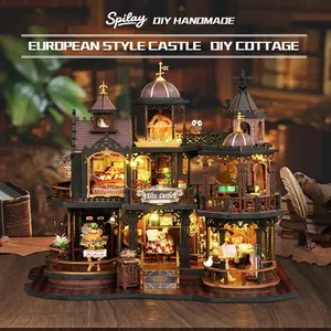 Edinburgh Gothic Castle DIY Toy House Kit, Playhouse, 3-Story Medieval European Mansion Scene, Elegant Viewing Tower, Adult Craft Gift, Wooden House Kit Adults