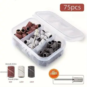 1set Nail Art Sanding Ring Nail Surface Dead Skin Remover Nail Sanding Ring Grinder Grinding Head Nail Art Tool Manicure