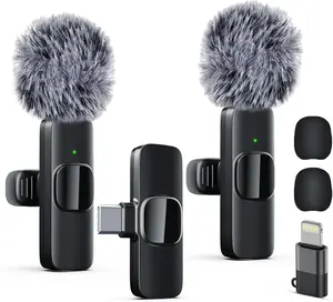 Wireless Lavalier Lapel Microphone for iPhone, iPad, mini Video Recording Mic forInterview Video Podcast Vlog YouTube&Livestream, Noise Reduction, Plug &Play