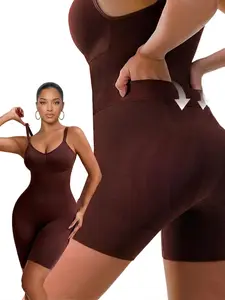 [Size Up for Comfort] COOSHAPE Bathroom Friendly Shapewear Bodysuit for Women Seamless Shaping Mid Thigh Tummy Smoothing Butt Lifting Thigh Slimmer Shorts