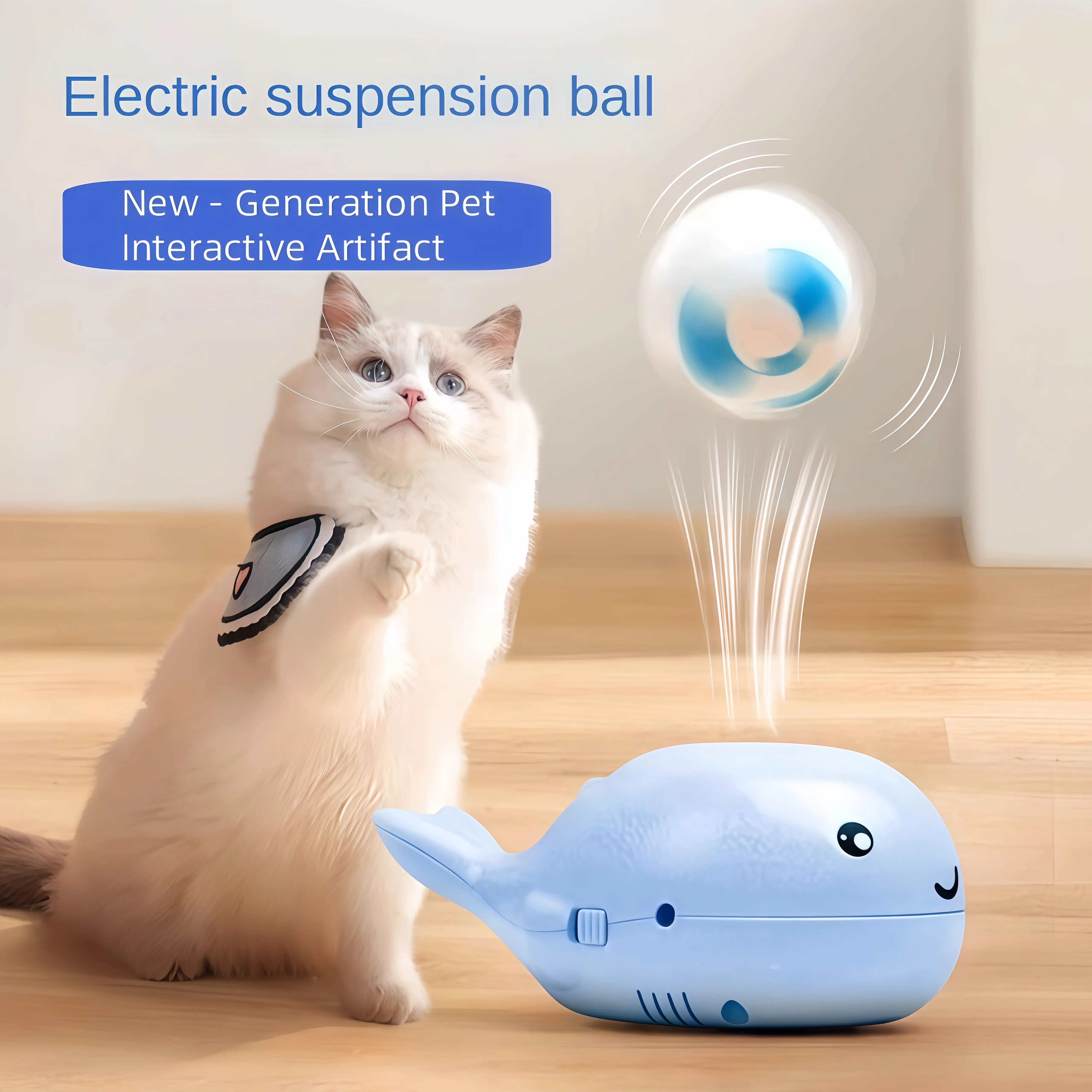 Electric Whale-Shaped Floating Cat Toy – Interactive Self-Play Fun, Smart Boredom Buster for Cats | USB Rechargeable, Perfect for Indoor Play to Relea