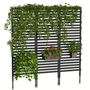 12 - piece Reinforced Climbing Fence - Sturdy Vertical Pole Design, Black Garden Plant Support Net, Suitable for Vines, Cucumbers, Beans - Easy to Assemble Indoors and Outdoors - 20x16 inches, Outdoor Plant Training Lattice Structure